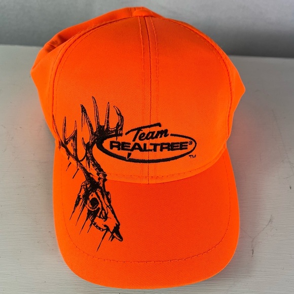 Team Realtree hunting orange & camouflage accents adjustable  women’s caps - Picture 2 of 13